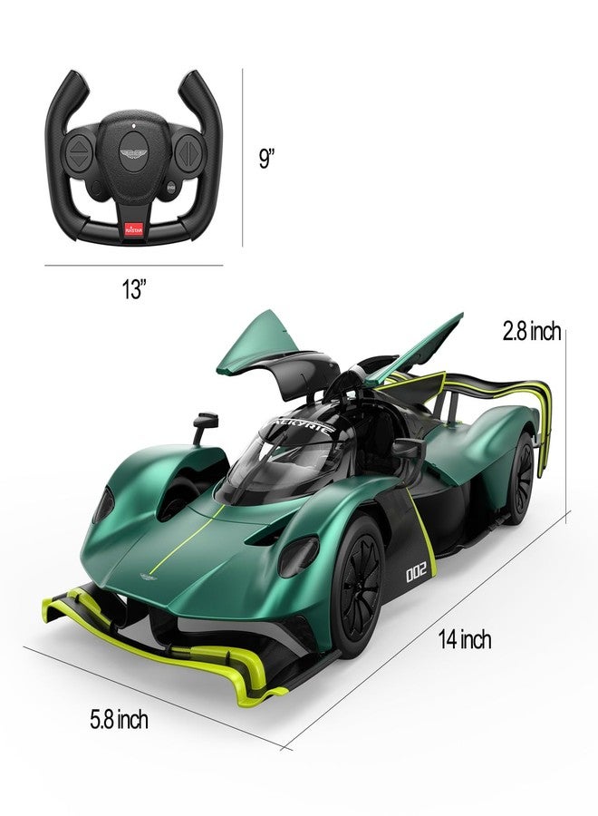 RASTAR RC Car 1/14 Scale Aston Martin Valkyrie AMR Pro Remote Control Car Aston Martin Valkyrie Model for Kids Boys Adults, Sparkling Green Open Doors 2.4G - Image 4